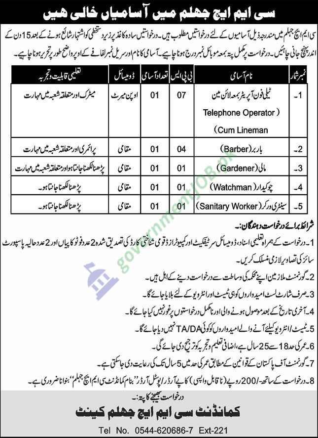 Combined Military Hospital CMH Jobs 2024