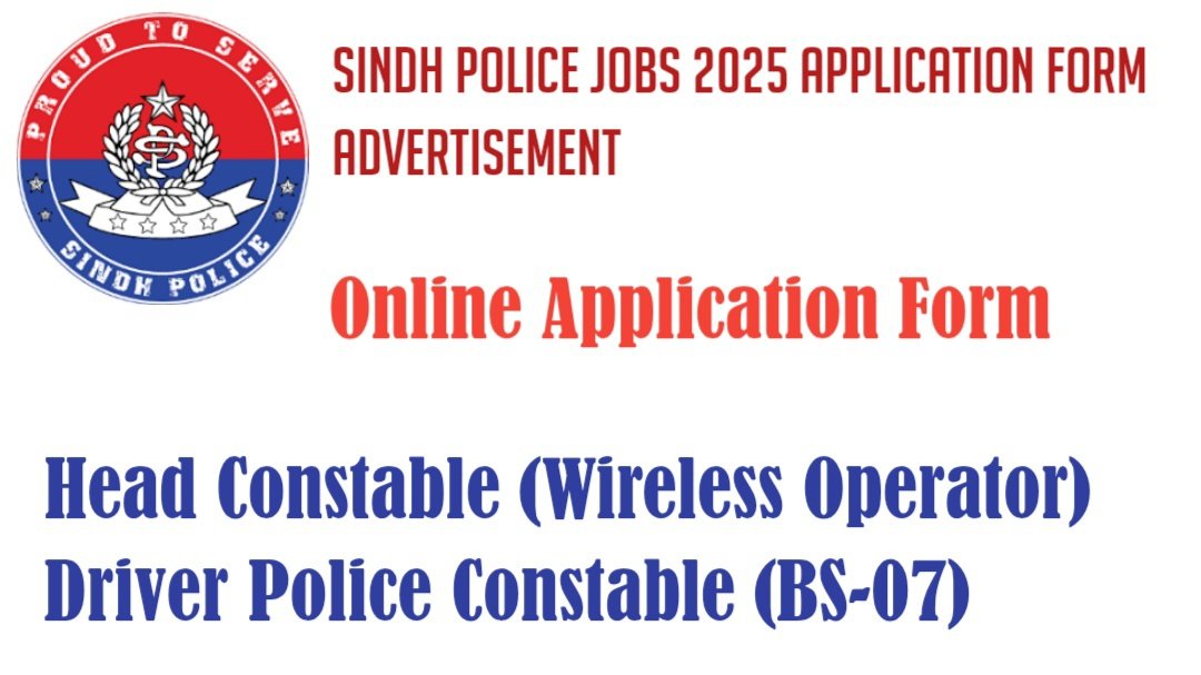 Sindh Police Jobs 2025 Application Form Advertisement