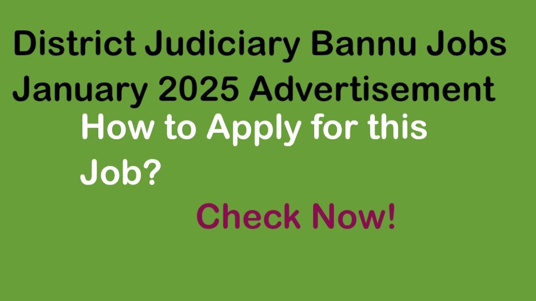 District Judiciary Bannu Jobs January 2025 Advertisement